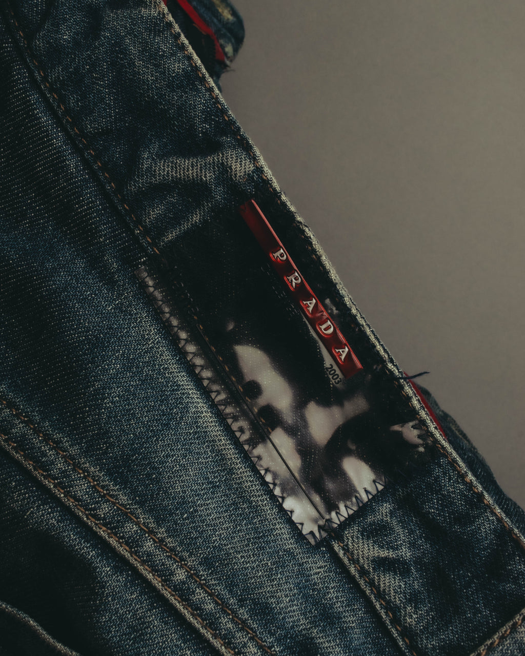 "PRADA Sports" 00's Faded wide straight denim jeans