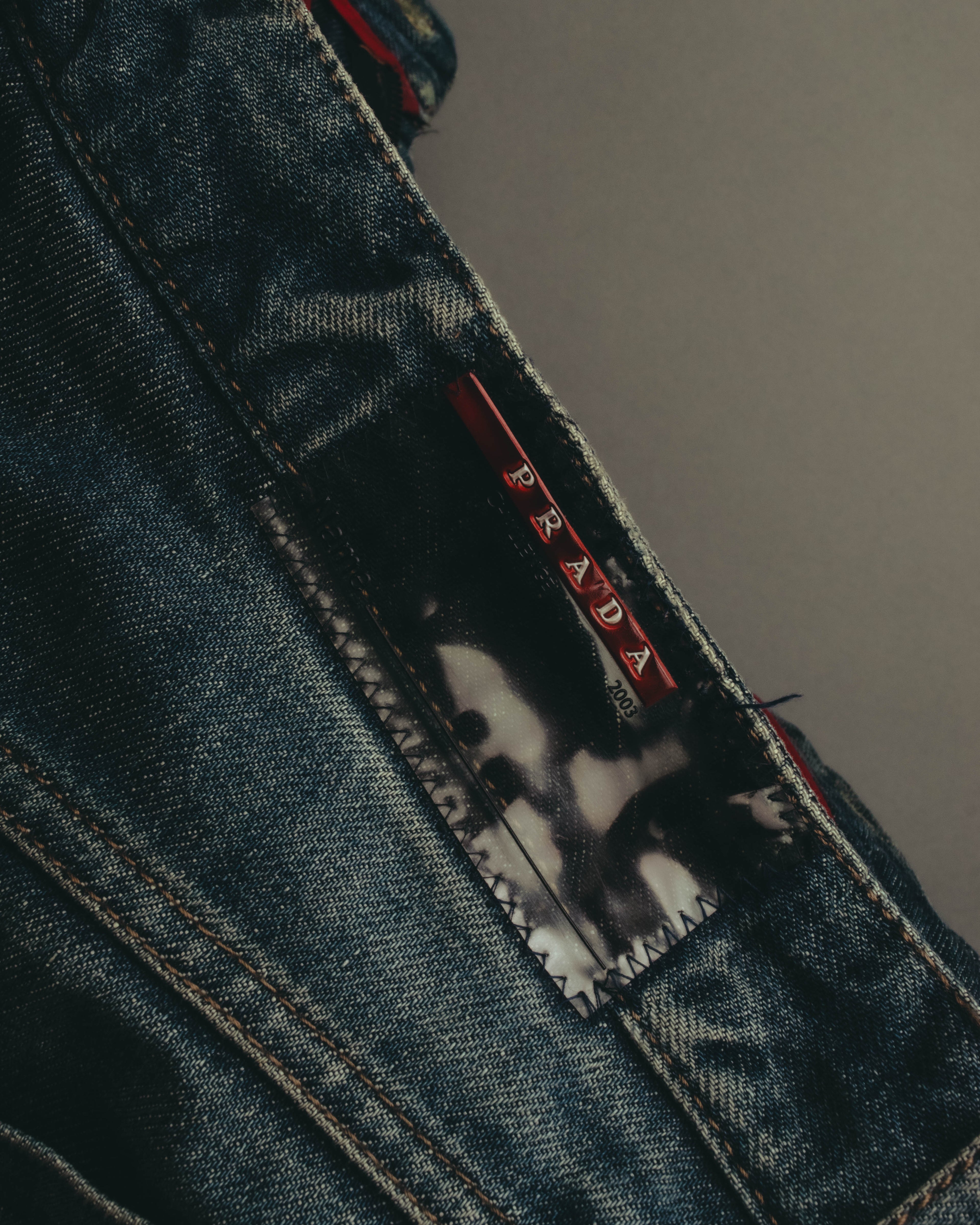 "PRADA Sports" 00's Faded wide straight denim jeans