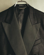 "GUCCI" 90's-00's Satin lapel double breasted tuxedo jacket