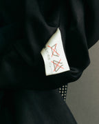 "CELINE" 80's-90's Structured patterned tailored blazer
