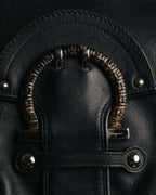 “Salvatore Ferragamo“ 2000’s Wood Gancini leather shoulder bag