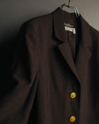 "Salvatore Ferragamo" 90's Shoe-motif gold button wool tailored jacket