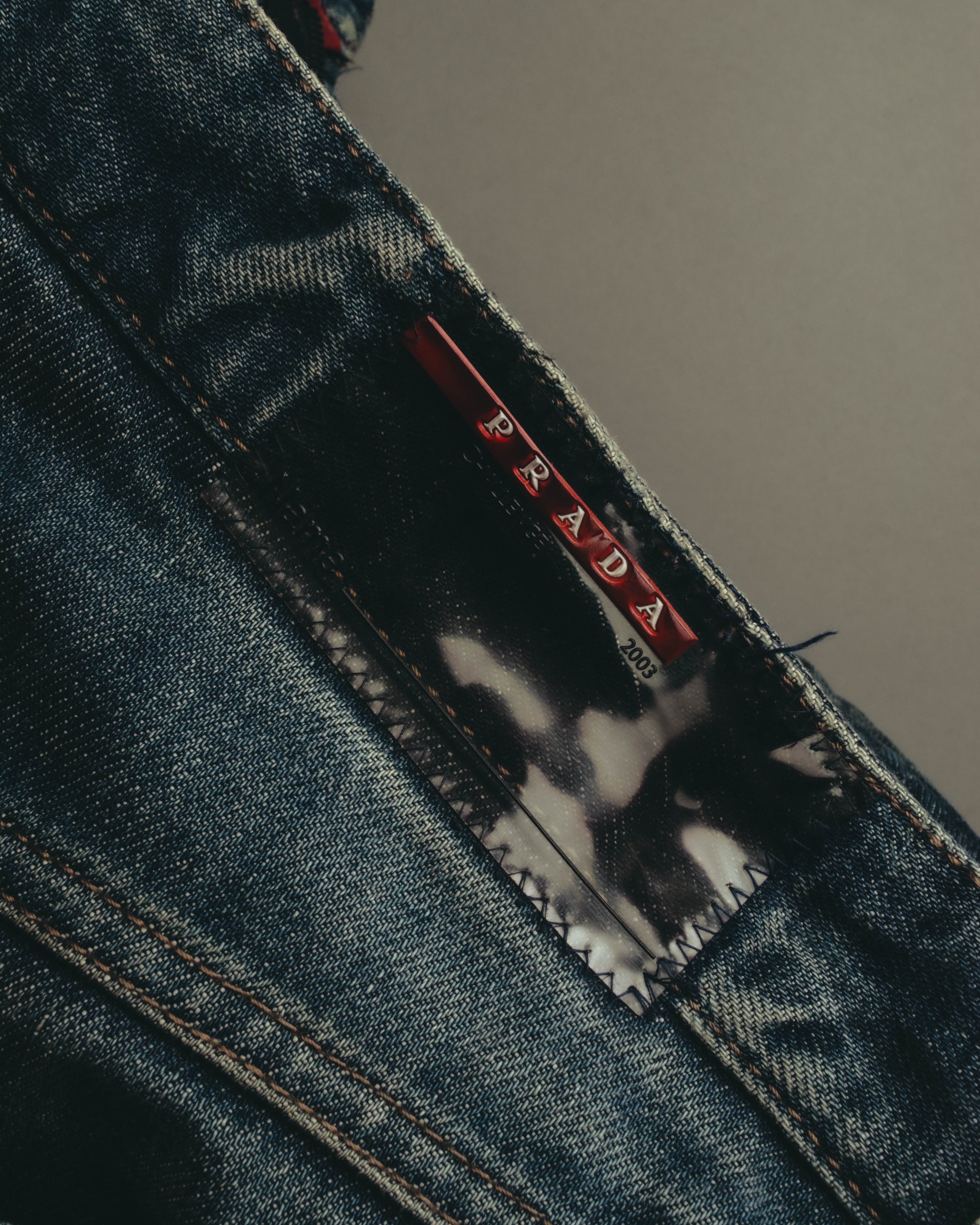 "PRADA Sports" 00's Faded wide straight denim jeans