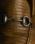 “GUCCI” 2010’s-2020’s Lizard embossed leather horsebit loafers