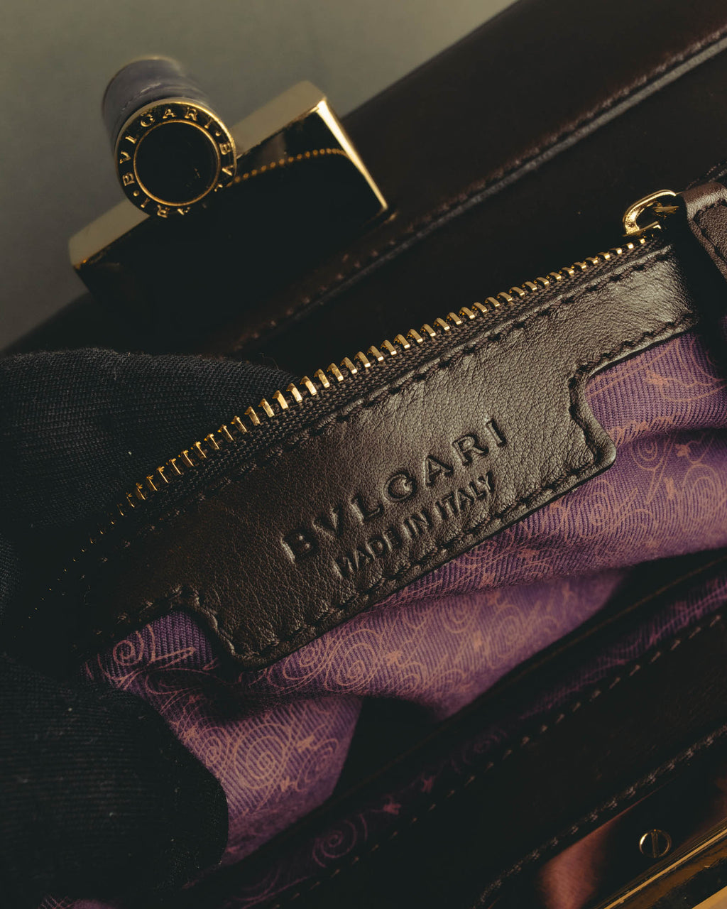 "BVLGARI" 10's Sculptural hair on two way handbag