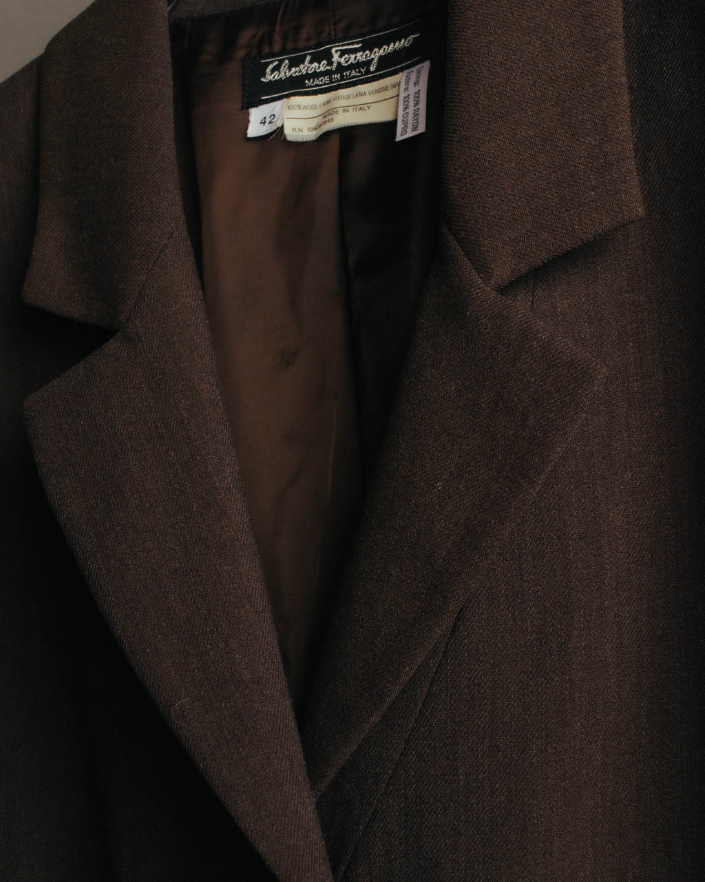 "Salvatore Ferragamo" 90's Shoe-motif gold button wool tailored jacket
