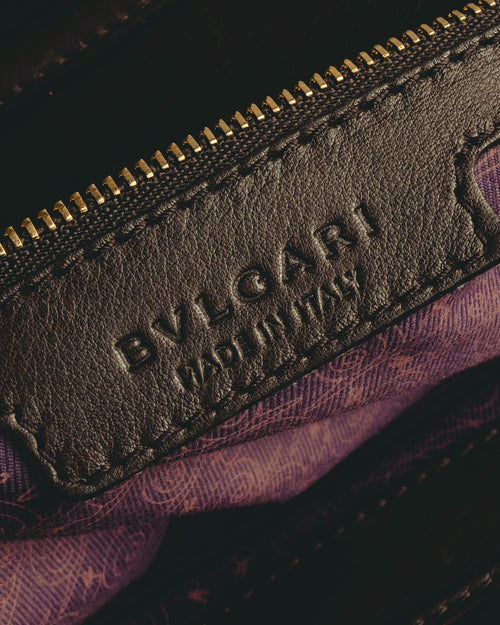 "BVLGARI" 10's Sculptural hair on two way handbag