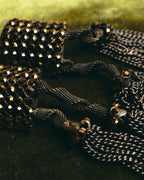 "ARMANI" Dark chain tassel earrings