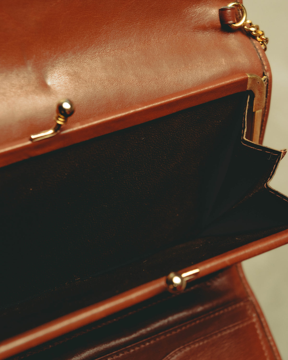 –SPECIAL– "CÉLINE" 70's-80's Vintage monogram suede chain shoulder bag