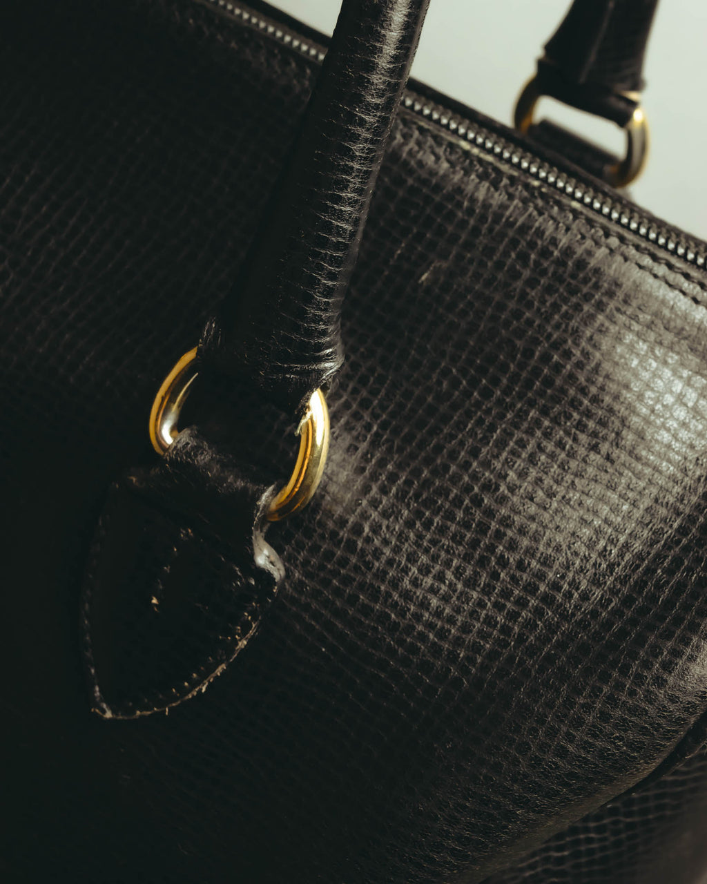 "Burberrys" 80's-90's Grained leather boston bag