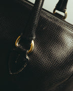 "Burberrys" 80's-90's Grained leather boston bag