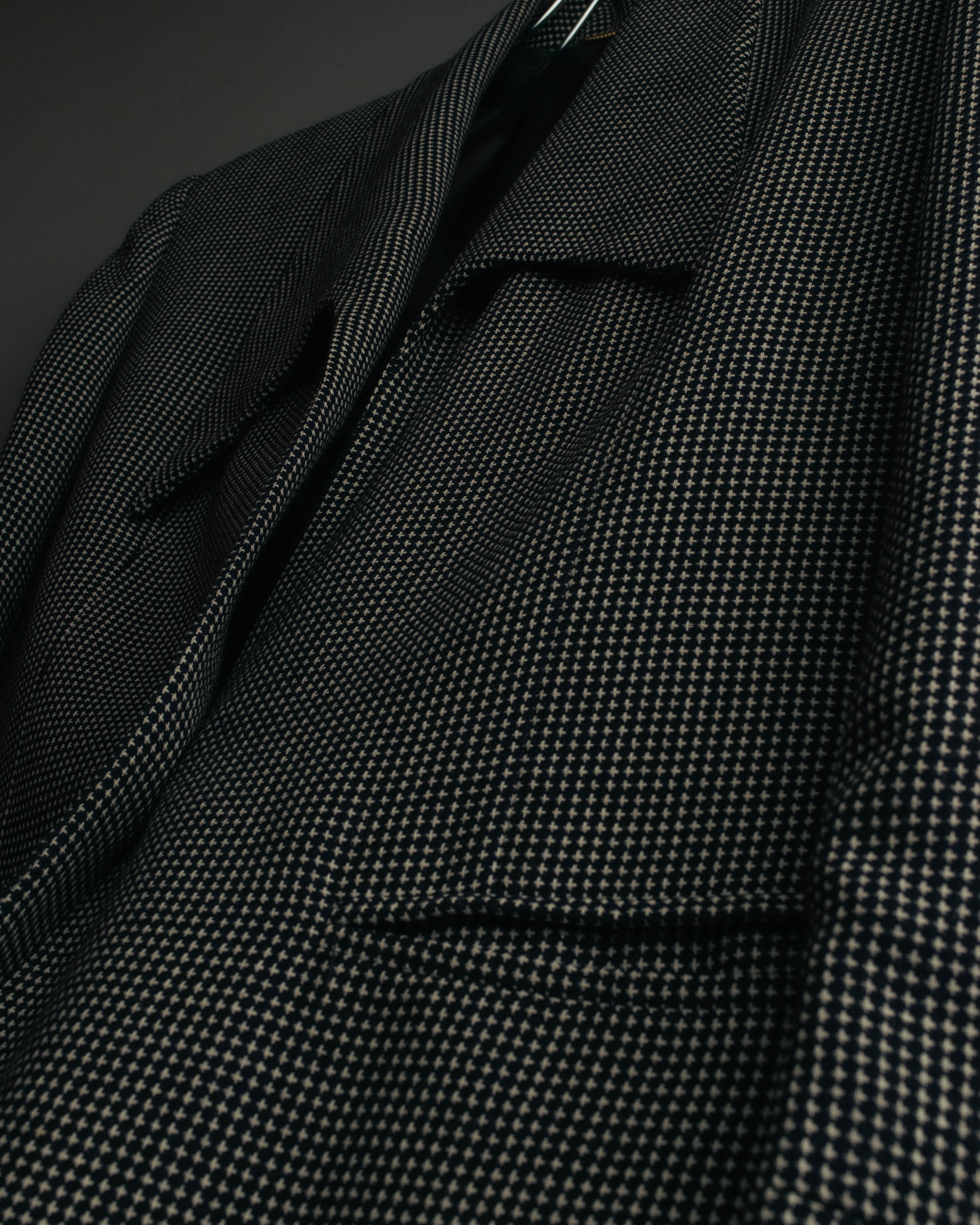 "CELINE" 80's-90's Structured patterned tailored blazer