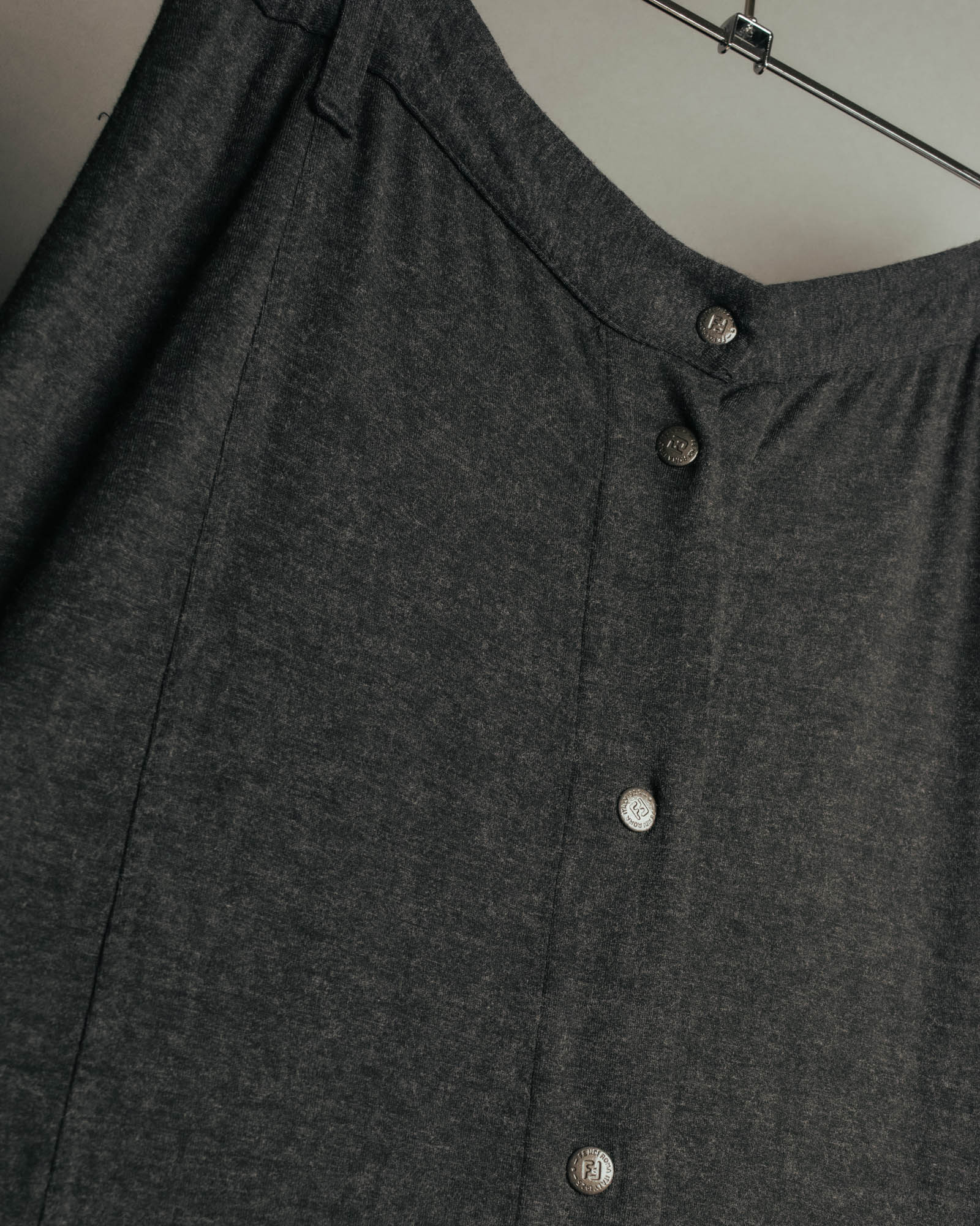 "FENDI jeans" 90's Front button knit maxi skirt