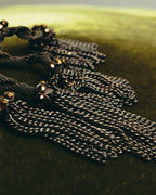 "ARMANI" Dark chain tassel earrings