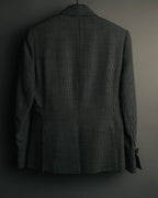"CELINE" 80's-90's Structured patterned tailored blazer