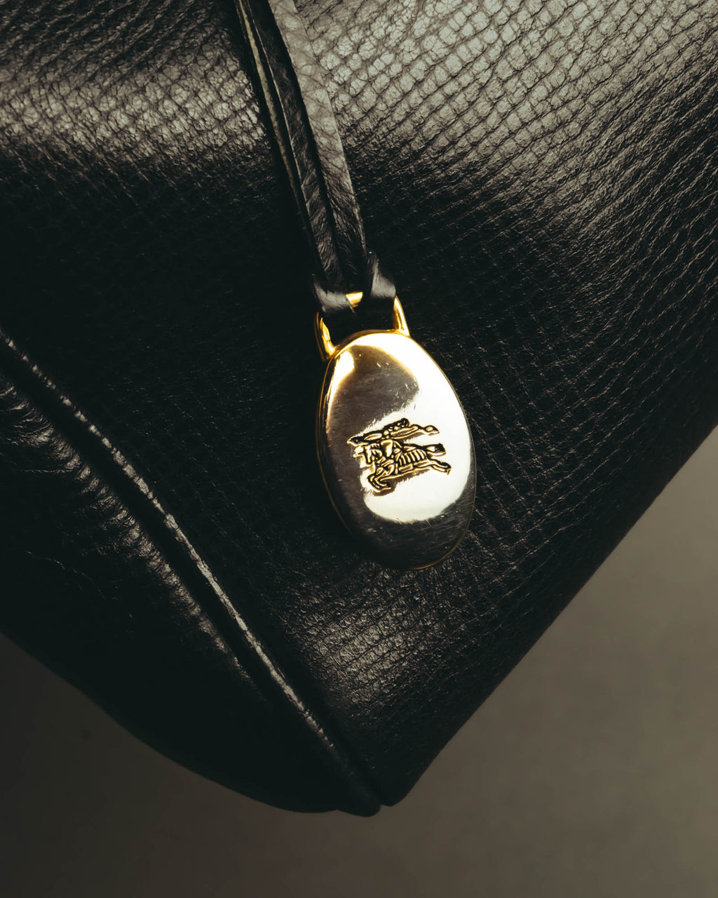 "Burberrys" 80's-90's Grained leather boston bag