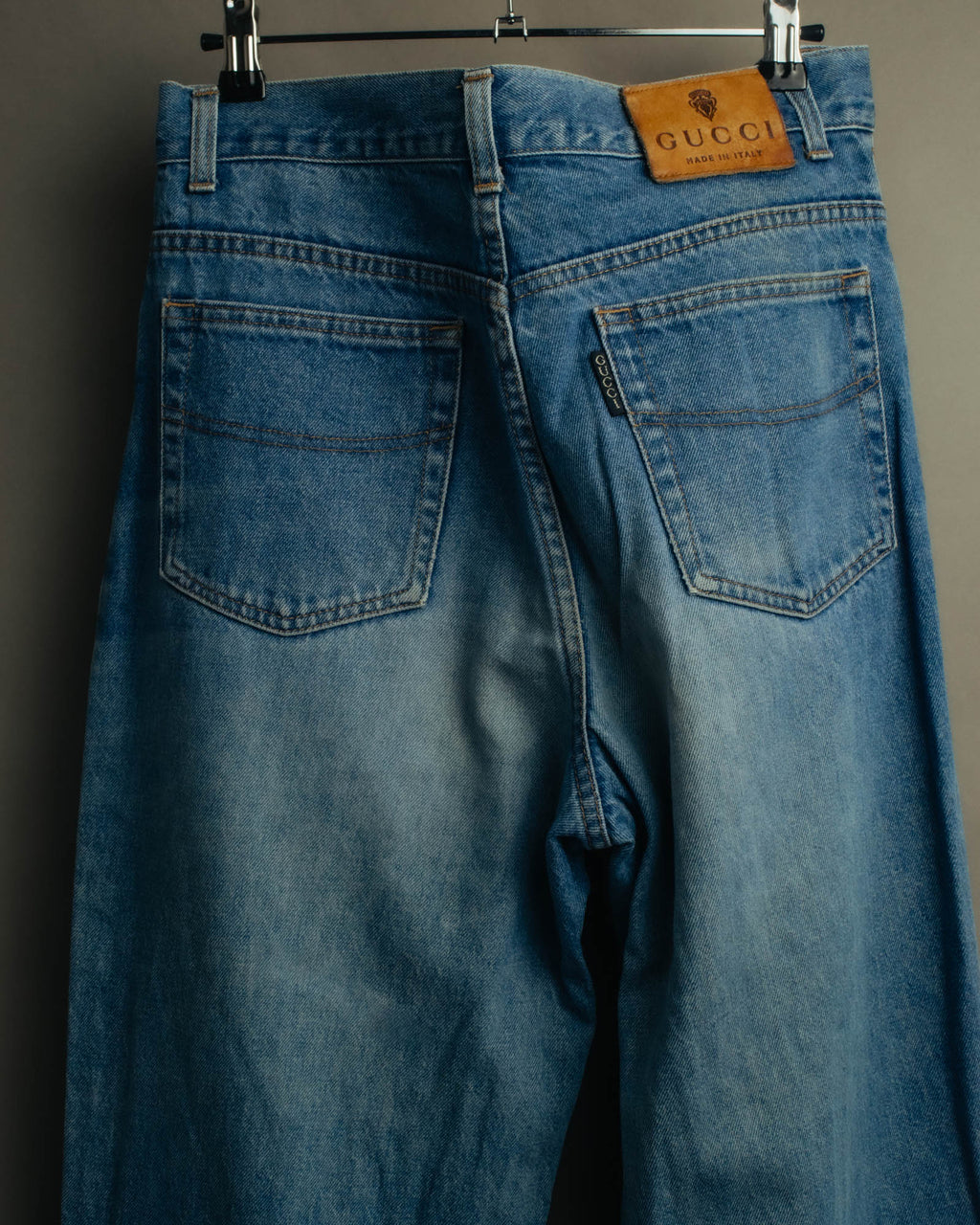 "GUCCI" 80's-90's Faded straight denim jeans