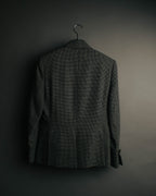 "CELINE" 80's-90's Structured patterned tailored blazer