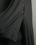 "FENDI jeans" 90's Front button knit maxi skirt