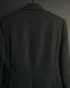 "CELINE" 80's-90's Structured patterned tailored blazer