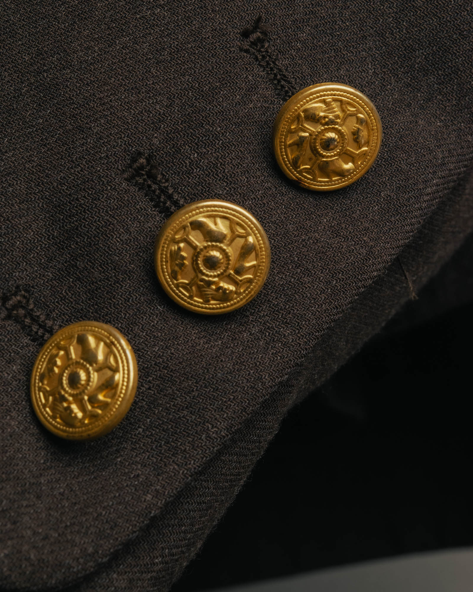 "Salvatore Ferragamo" 90's Shoe-motif gold button wool tailored jacket