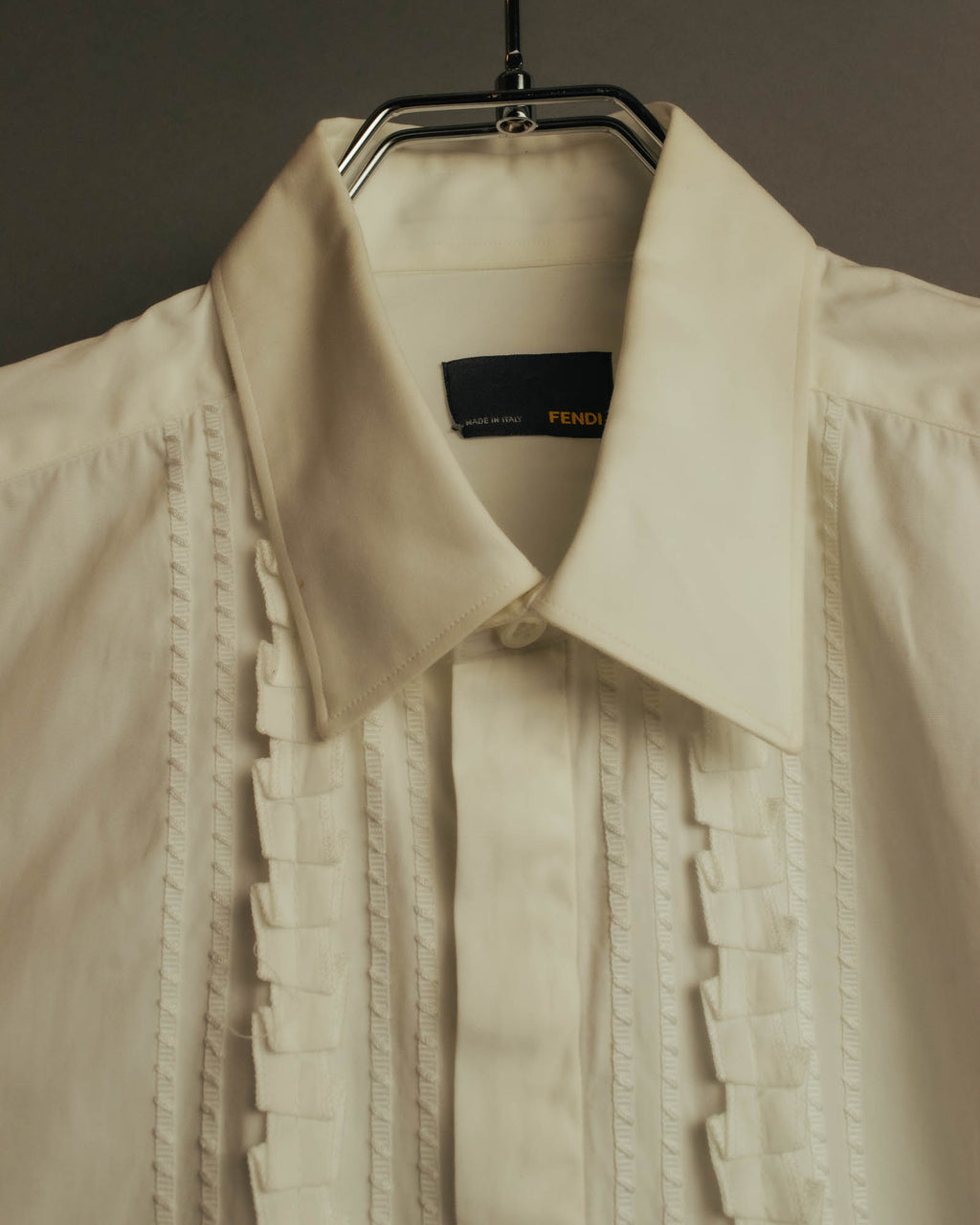 “FENDI” 2000’s Architectural trim dress shirt