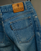 "GUCCI" 80's-90's Faded straight denim jeans