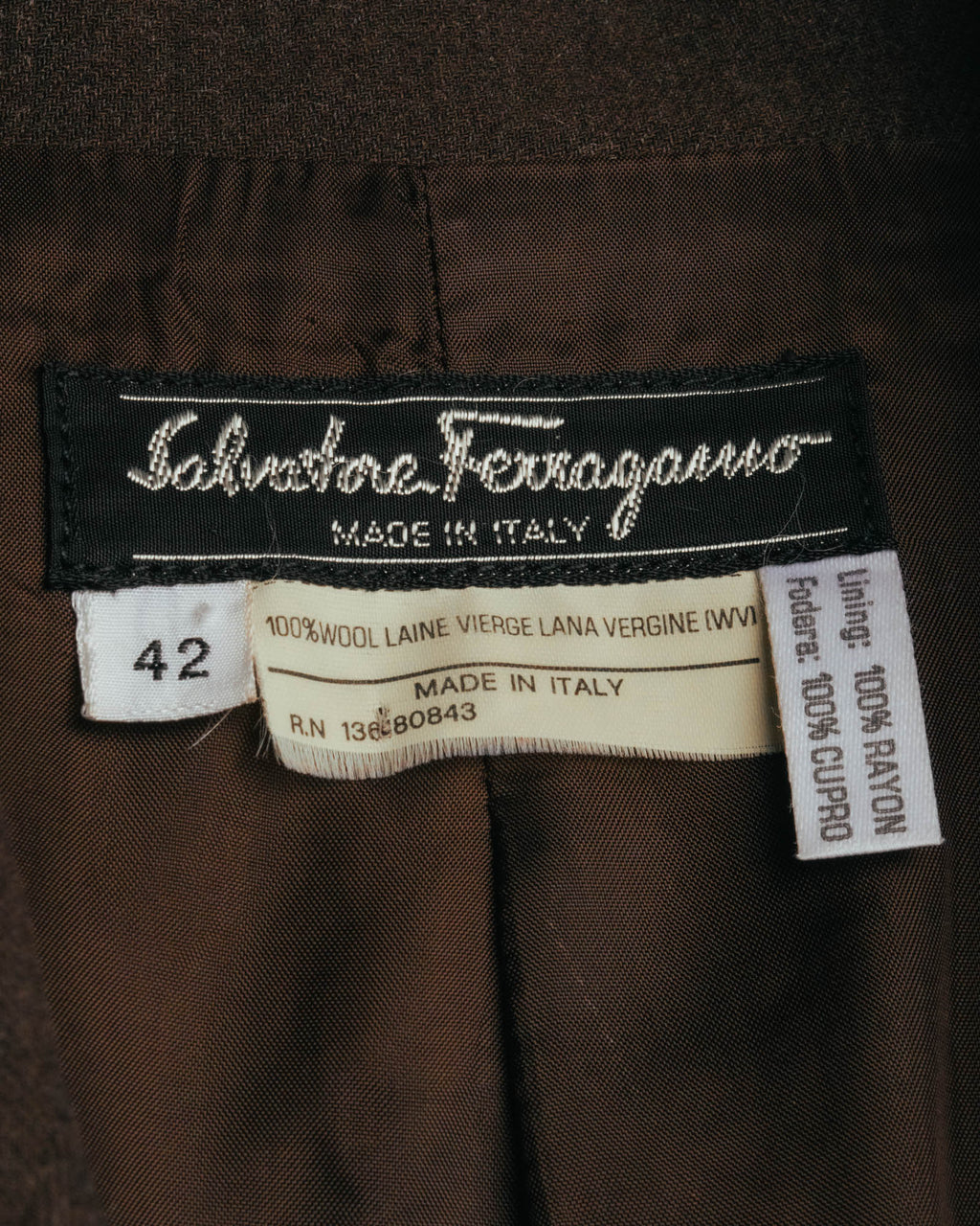 "Salvatore Ferragamo" 90's Shoe-motif gold button wool tailored jacket