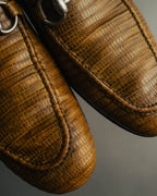 “GUCCI” 2010’s-2020’s Lizard embossed leather horsebit loafers