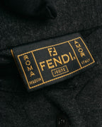 "FENDI jeans" 90's Front button knit maxi skirt