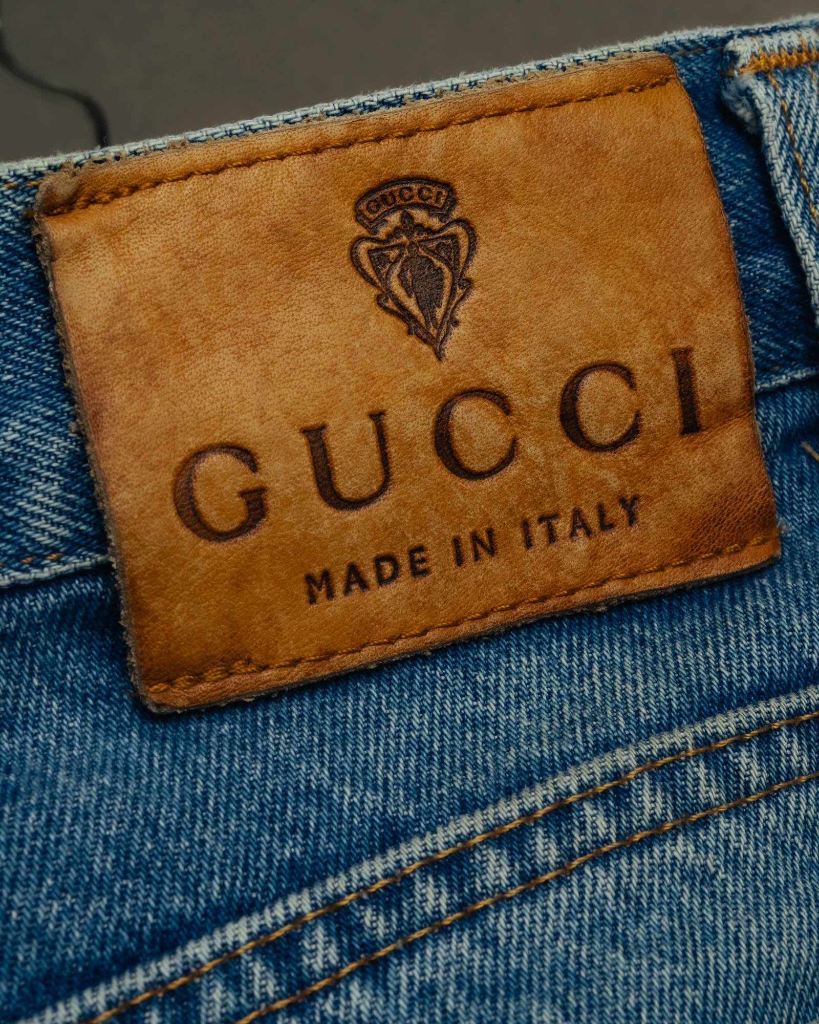 "GUCCI" 80's-90's Faded straight denim jeans