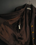"Salvatore Ferragamo" 90's Shoe-motif gold button wool tailored jacket