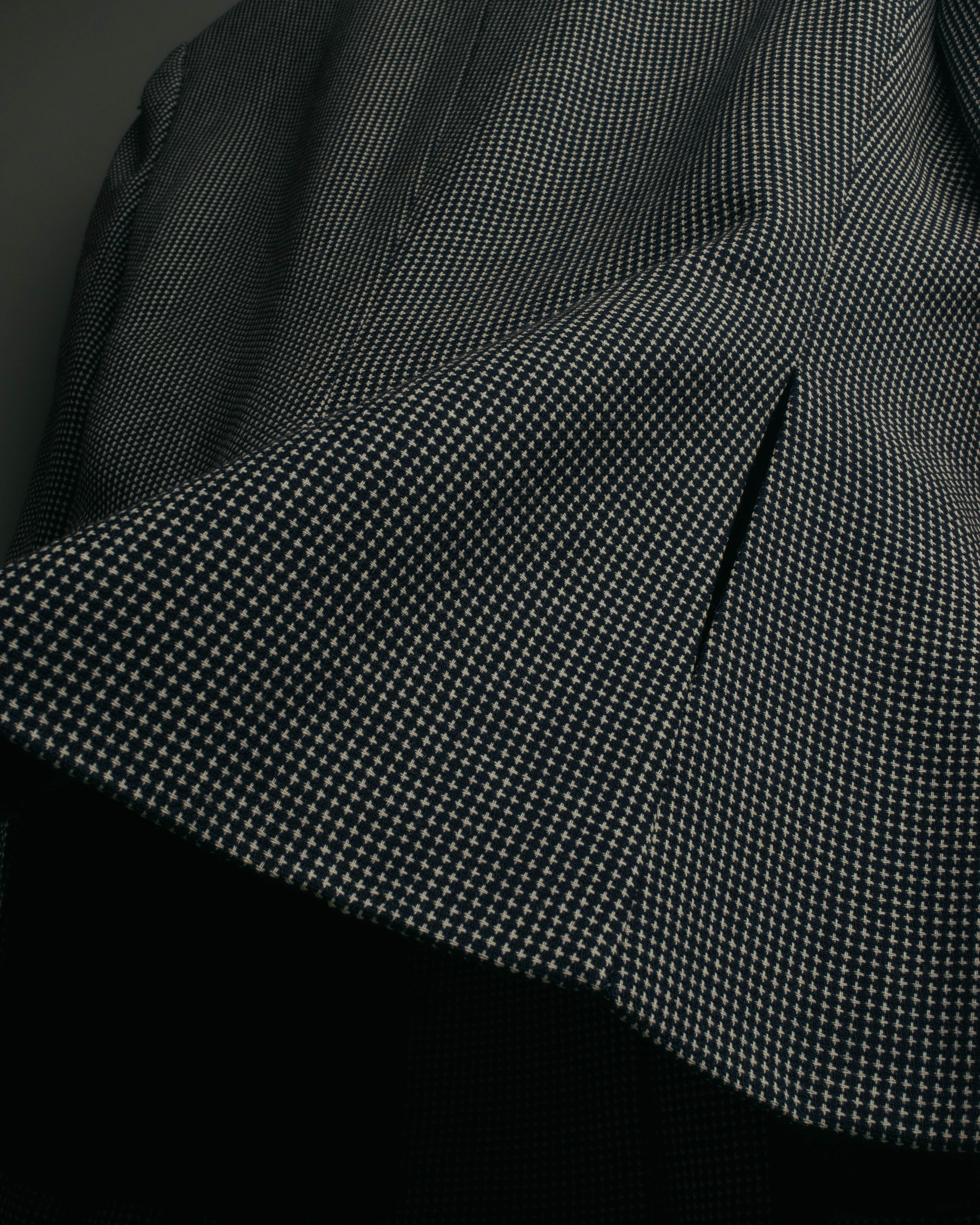 "CELINE" 80's-90's Structured patterned tailored blazer