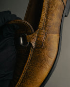 “GUCCI” 2010’s-2020’s Lizard embossed leather horsebit loafers