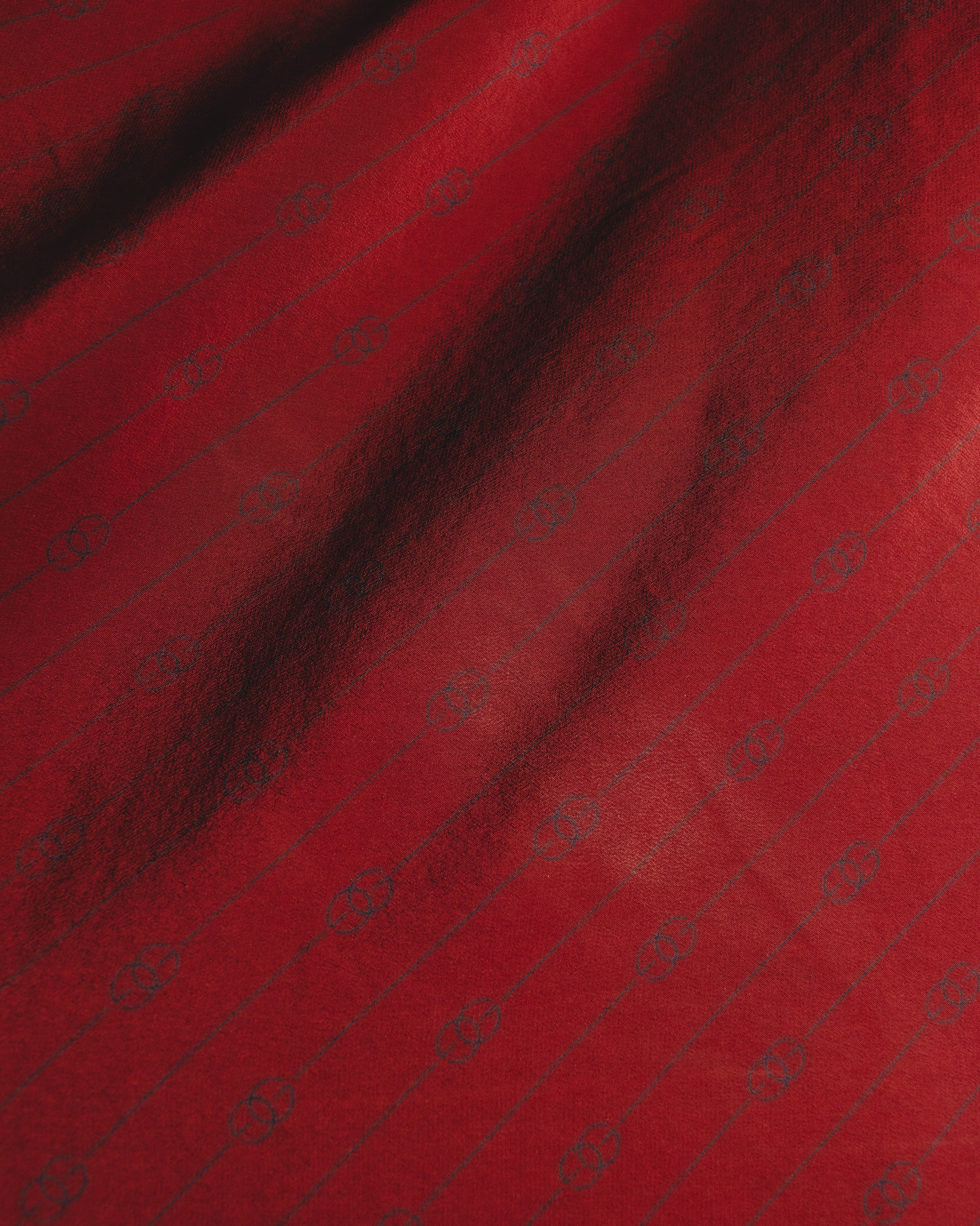 "GUCCI" 80's-90's Classic burgundy silk scarf