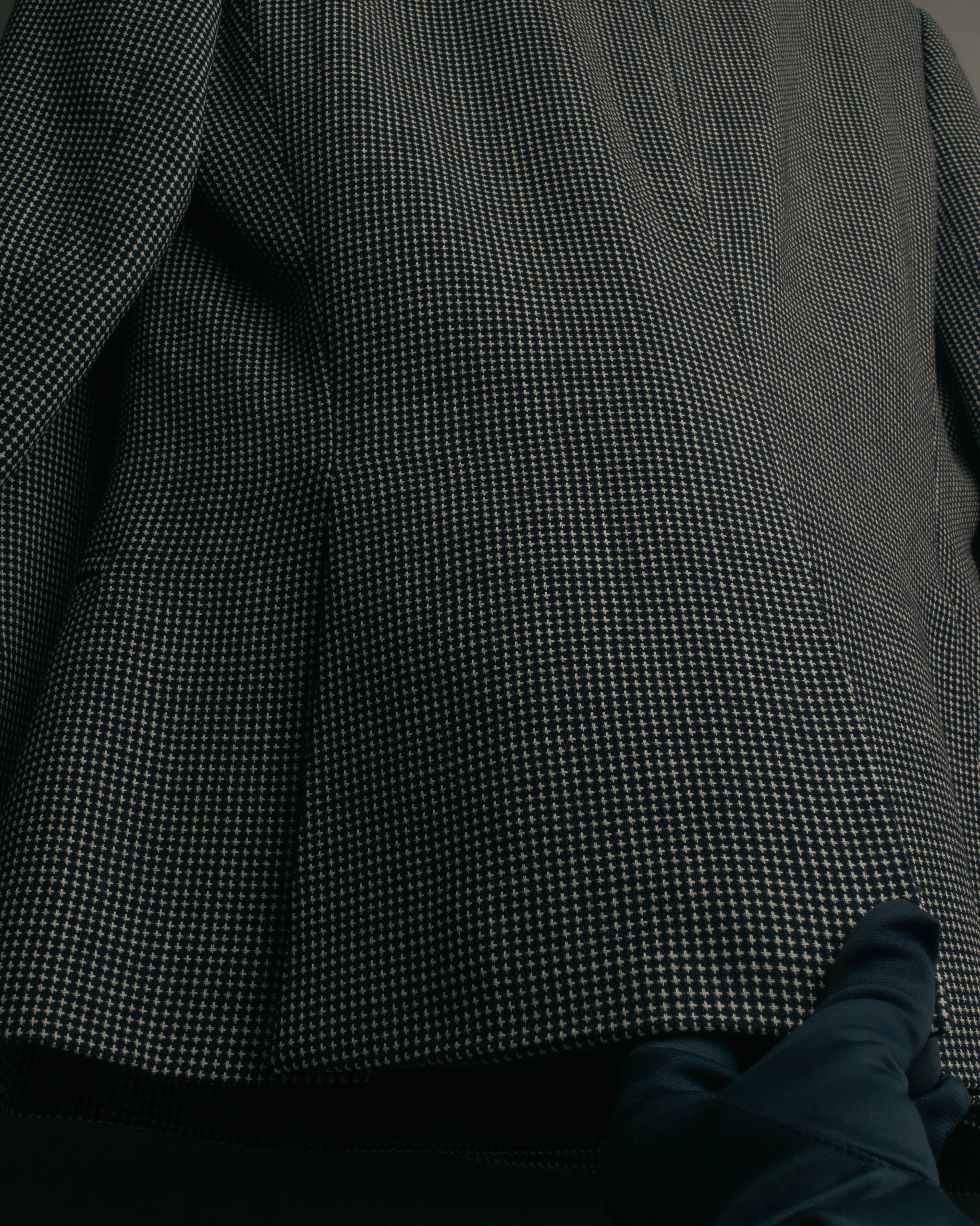 "CELINE" 80's-90's Structured patterned tailored blazer