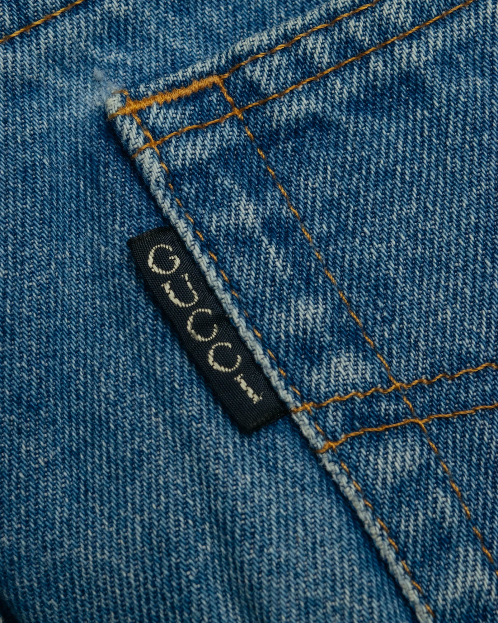 "GUCCI" 80's-90's Faded straight denim jeans