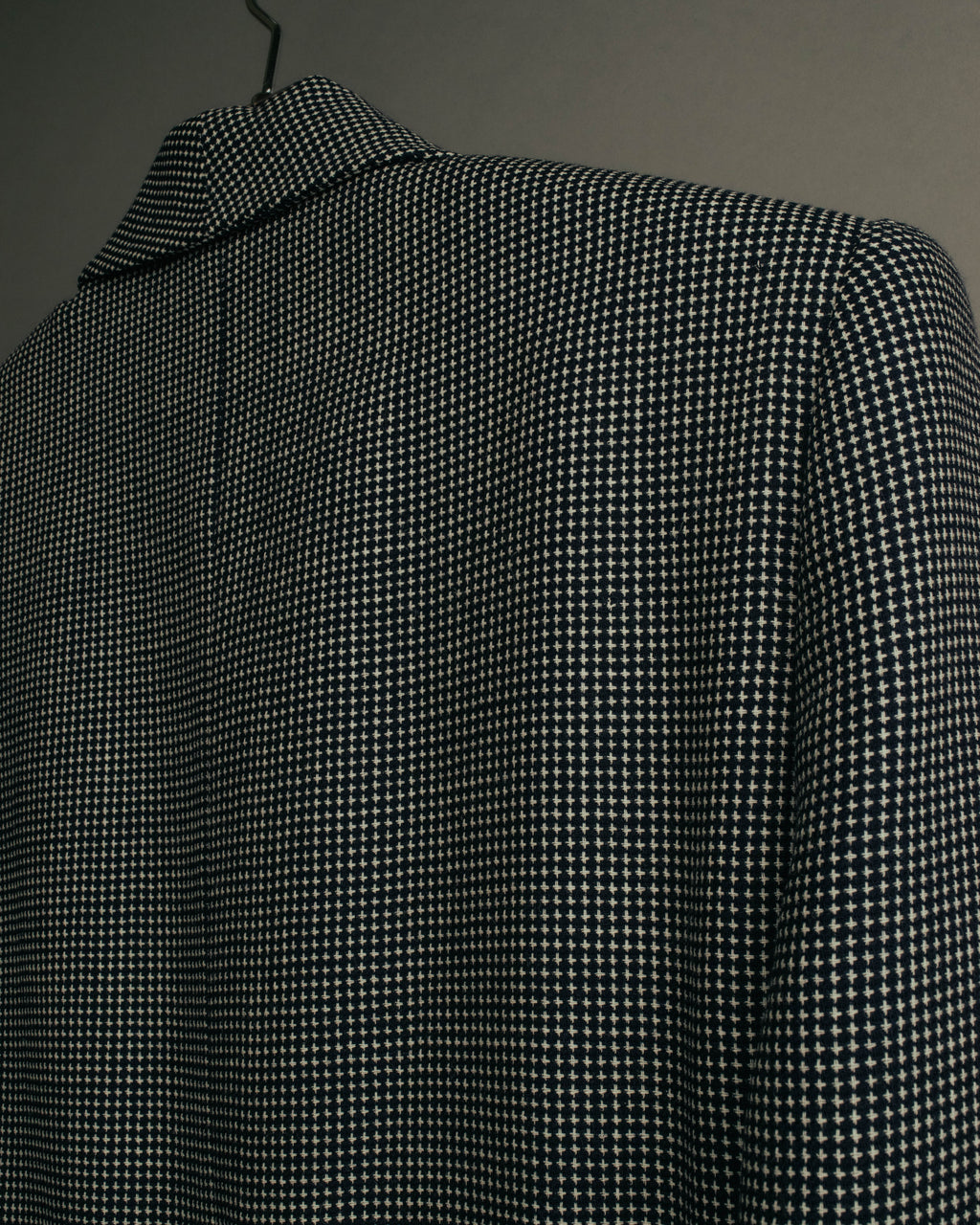 "CELINE" 80's-90's Structured patterned tailored blazer