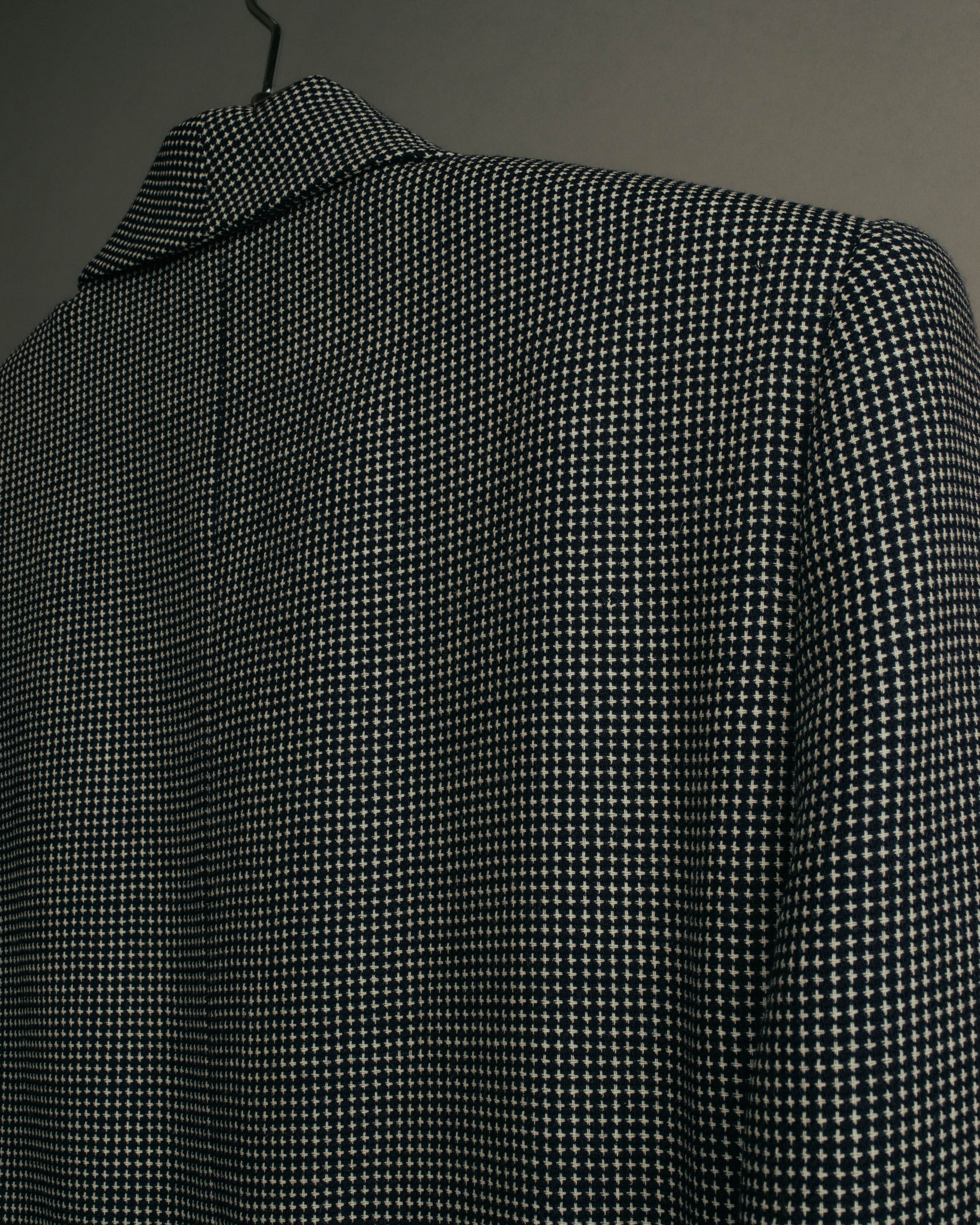 "CELINE" 80's-90's Structured patterned tailored blazer