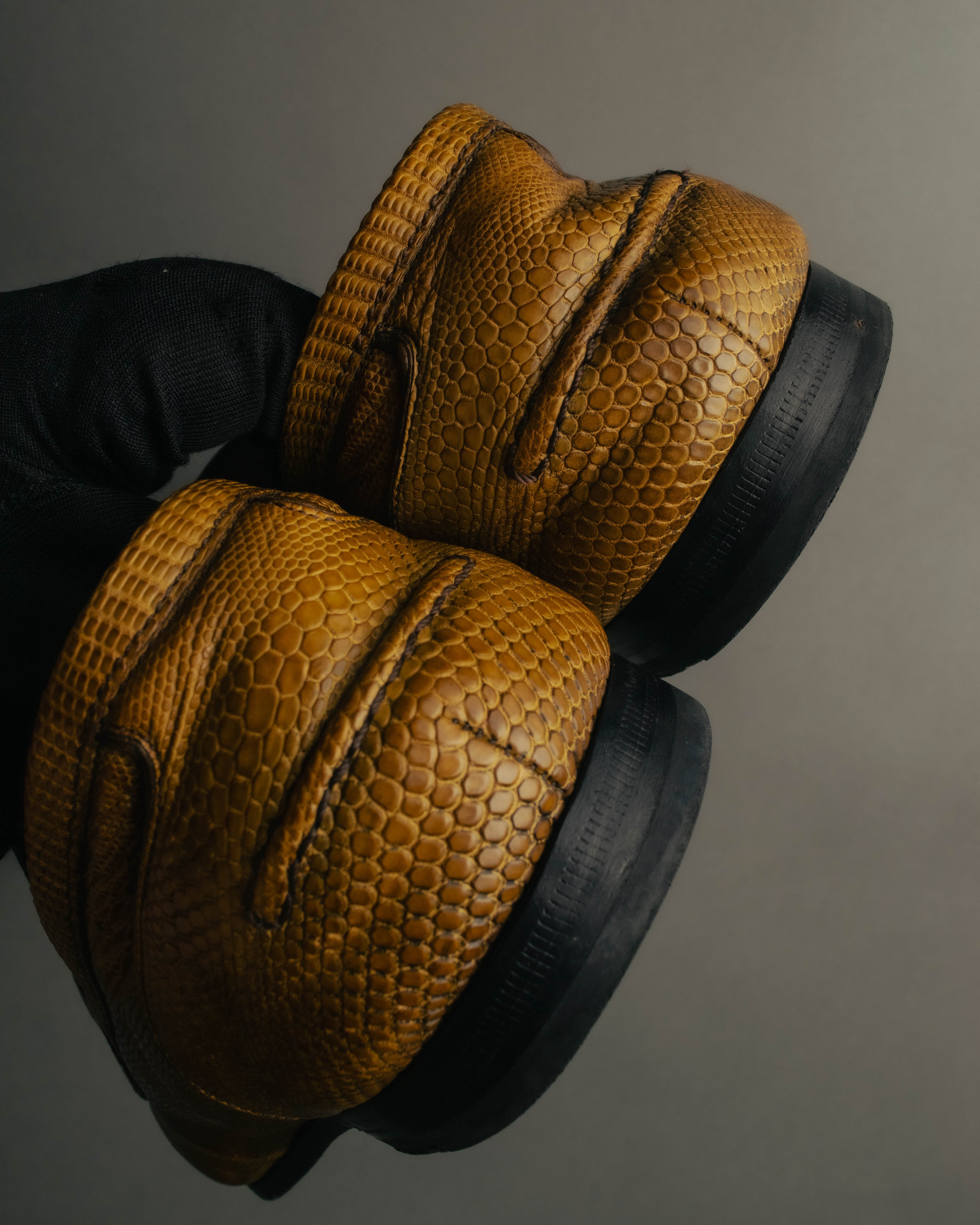“GUCCI” 2010’s-2020’s Lizard embossed leather horsebit loafers