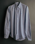 "Hermès" 90's-00's Striped cotton button-down shirt