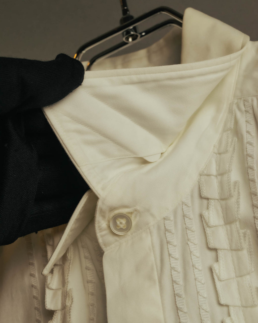 “FENDI” 2000’s Architectural trim dress shirt