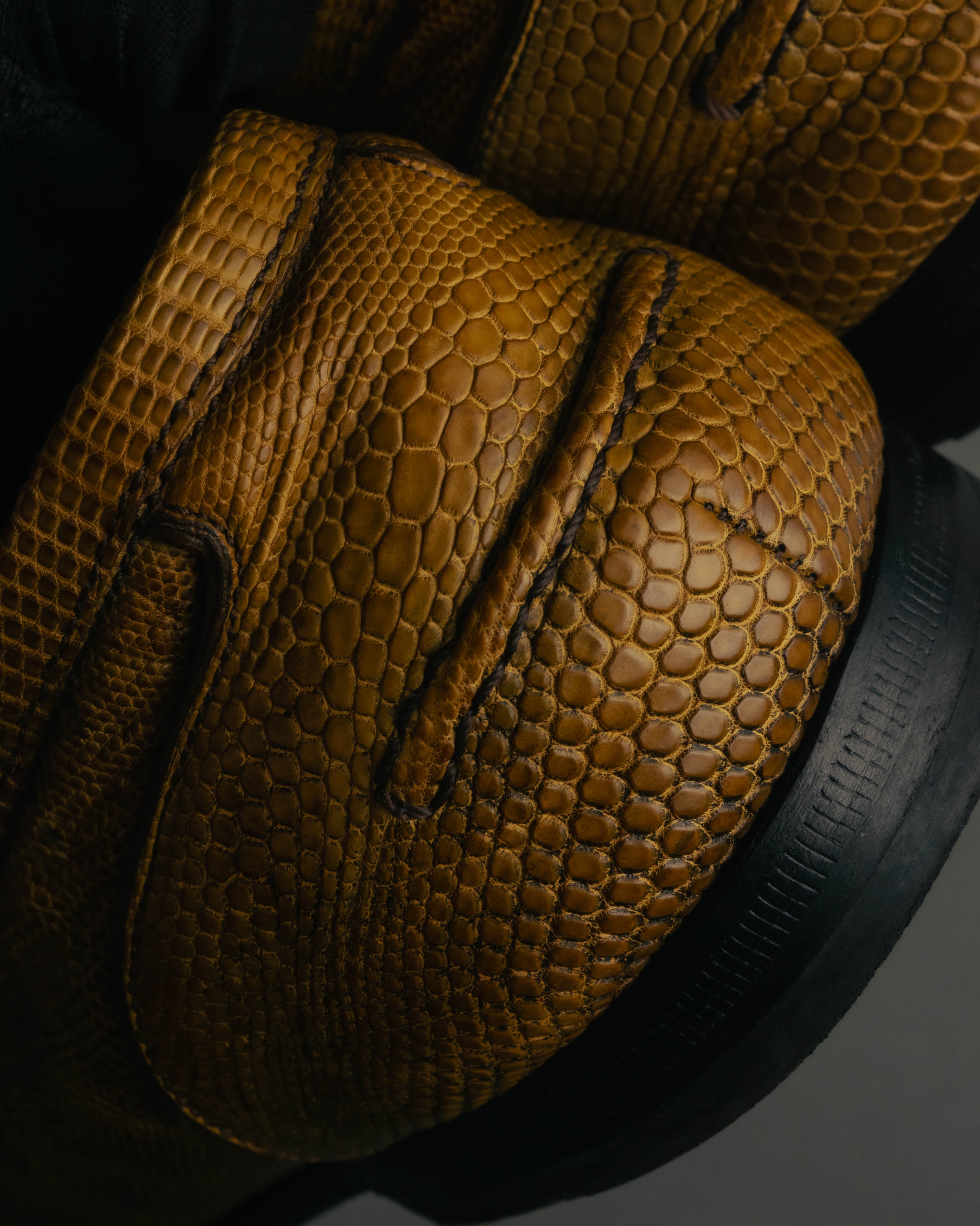 “GUCCI” 2010’s-2020’s Lizard embossed leather horsebit loafers
