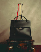 –SPECIAL– "Salvatore Ferragamo" 10's-20's Structured leather top-handle shoulder bag