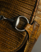 “GUCCI” 2010’s-2020’s Lizard embossed leather horsebit loafers
