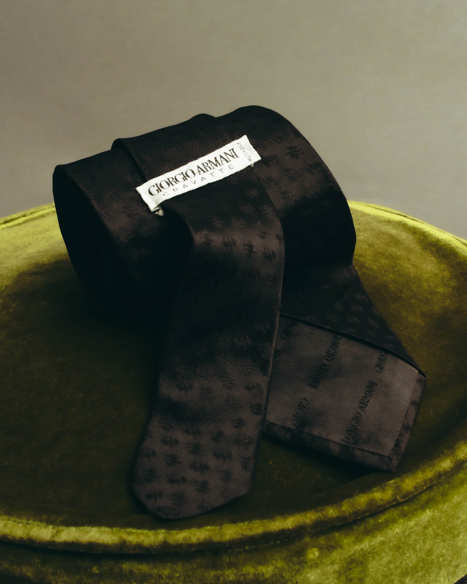 "GIORGIO ARMANI" 90's-00's Dark jacquard silk necktie