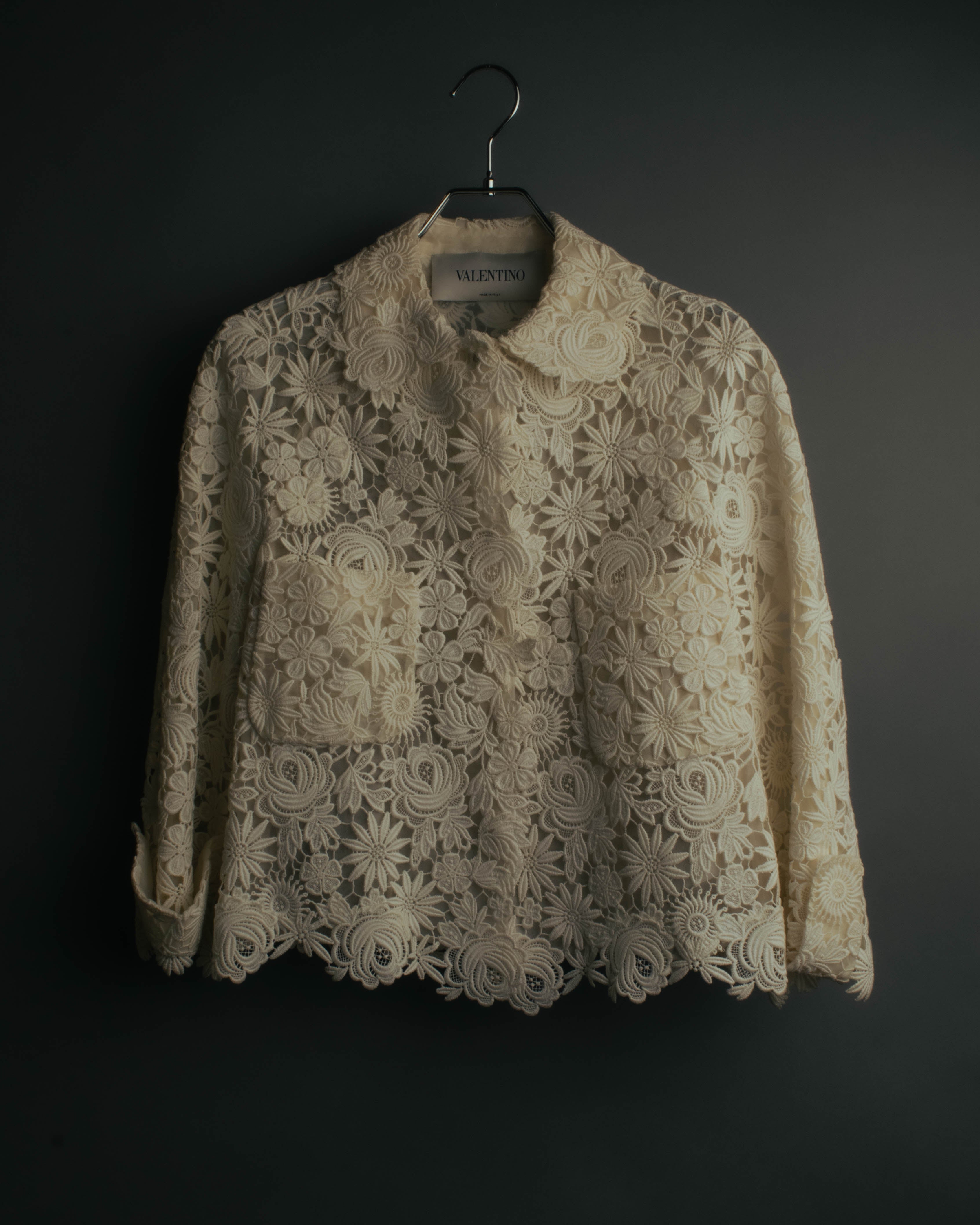 "VALENTINO" 2010's Cropped floral lace jacket