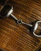 “GUCCI” 2010’s-2020’s Lizard embossed leather horsebit loafers