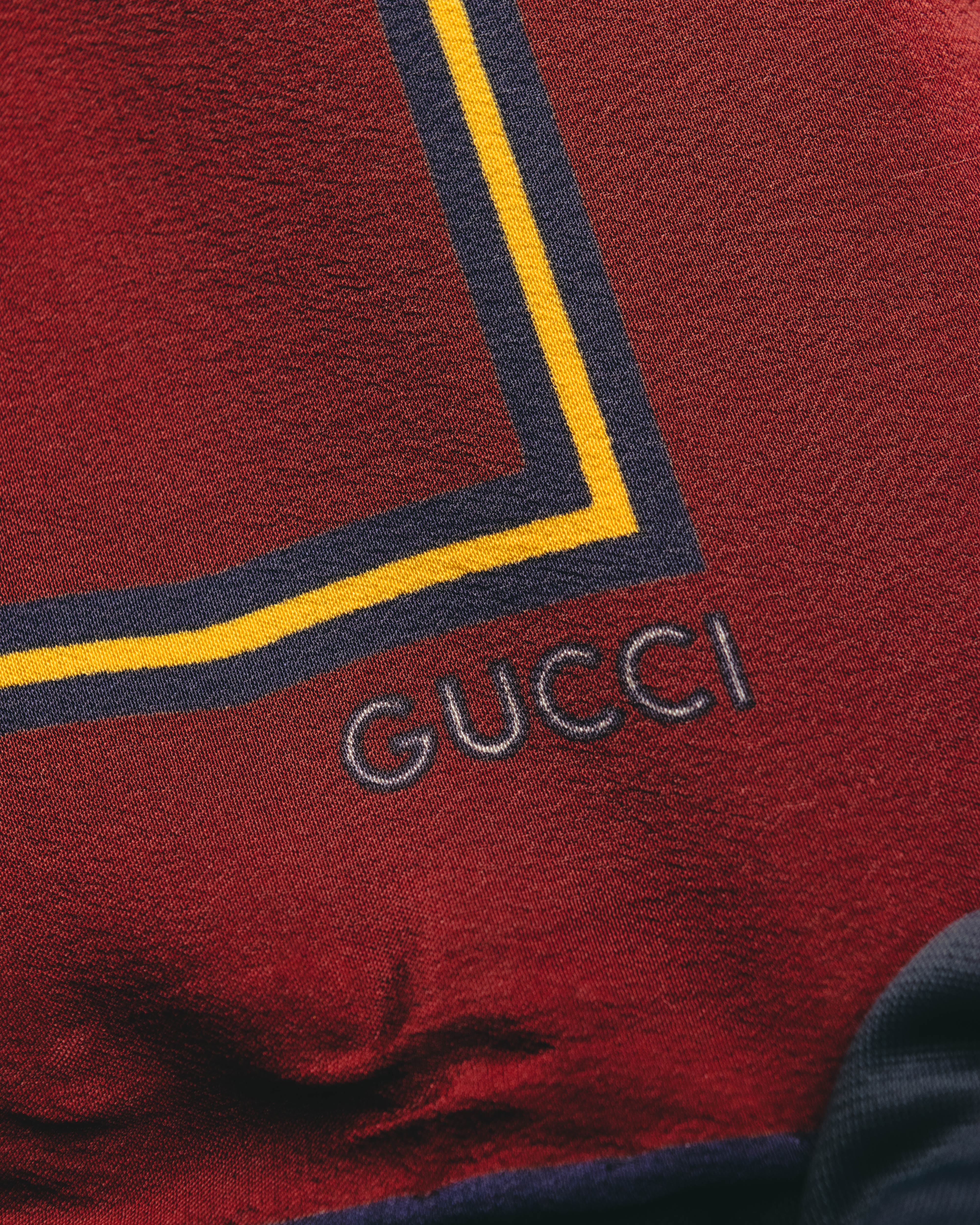 GUCCI (グッチ) - シルクスカーフ - レッド - 80's-90's ヴィンテージ