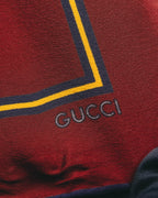 "GUCCI" 80's-90's Classic burgundy silk scarf